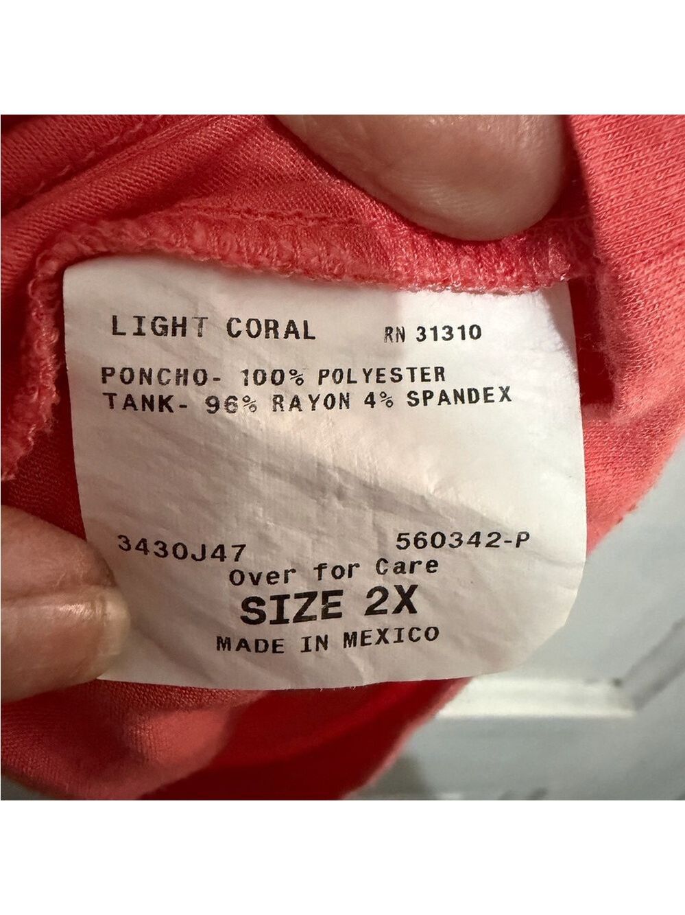 Alyx Coral Lightweight Sheer Top 2X - Picture 4 of 6